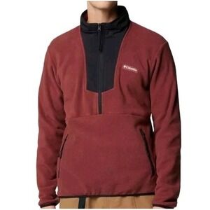 Columbia Men's Sequoia Grove Half‎ Zip Fleece Pullover Size XL Red/Brown